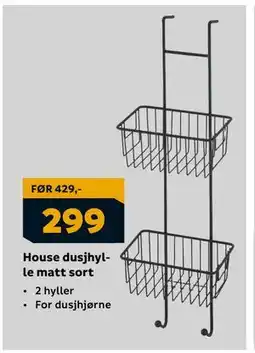 Megaflis House dusjhylle matt sort, NOK 299 tilbud