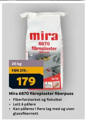 Megaflis Mira 6870 fibreplaster fiberpuss, NOK 179 tilbud