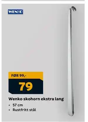 Megaflis Wenko skohorn ekstra lang, NOK 79 tilbud