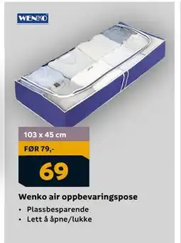 Megaflis Wenko air oppbevaringspose, NOK 69 tilbud