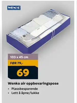 Megaflis Wenko air oppbevaringspose, NOK 69 tilbud