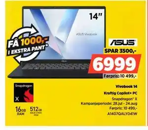 POWER Vivobook 14, NOK 6999 tilbud