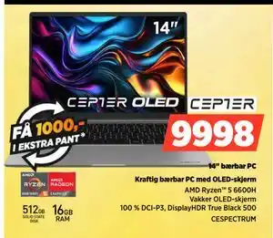 POWER 14 bærbar PC, NOK 9998 tilbud