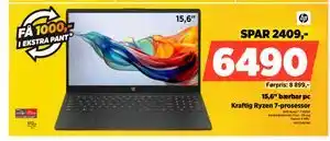 POWER 15,6 bærbar pc, NOK 6490 tilbud