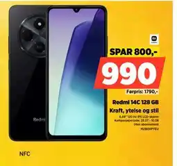 POWER Redmi 14C 128 GB, NOK 990 tilbud