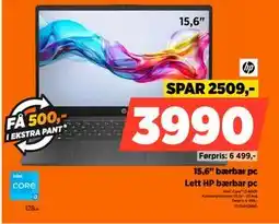 POWER 15,6 bærbar pc, NOK 3990 tilbud