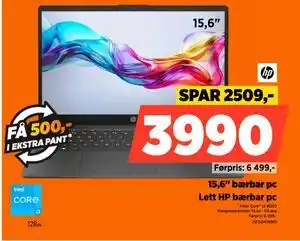 POWER 15,6 bærbar pc, NOK 3990 tilbud
