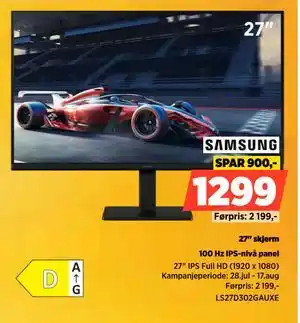 POWER 27 skjerm, NOK 1299 tilbud
