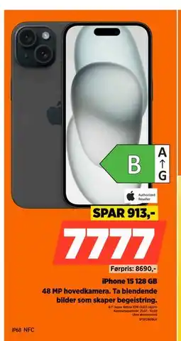 POWER iPhone 15 128 GB, NOK 7777 tilbud