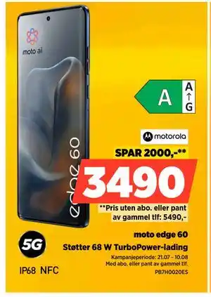 POWER moto edge 60, NOK 5490 tilbud