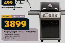 Megaflis Dangrill gassgrill 3 brenner Valhal 310 cs, NOK 3899 tilbud