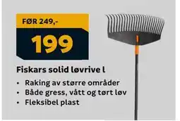 Megaflis Fiskars solid løvrive l, NOK 199 tilbud