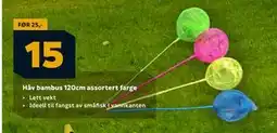 Megaflis Håv bambus 120cm assortert farge, NOK 15 tilbud