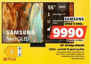 POWER 55 4K Edge MiniLED, NOK 9990 tilbud