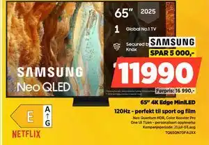 POWER 65 4K Edge MiniLED, NOK 11990 tilbud