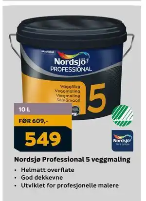 Megaflis Nordsjø Professional 5 veggmaling, NOK 549 tilbud