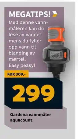 Megaflis Gardena vannmåler aquacount, NOK 299 tilbud