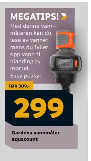Megaflis Gardena vannmåler aquacount, NOK 299 tilbud