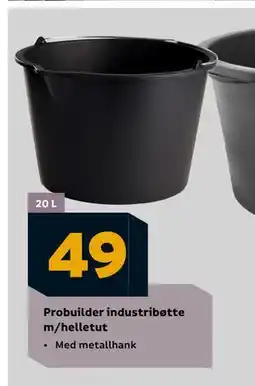Megaflis Probuilder industribøtte m/helletut, NOK 49 tilbud