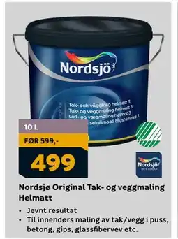Megaflis Nordsjø Original Tak- og veggmaling Helmatt, NOK 499 tilbud