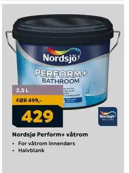 Megaflis Nordsjø Perform+ våtrom, NOK 429 tilbud
