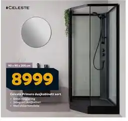 Megaflis Celeste Primero dusjkabinett sort, NOK 8999 tilbud