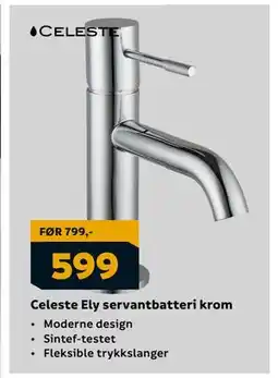 Megaflis Celeste Ely servantbatteri krom, NOK 599 tilbud