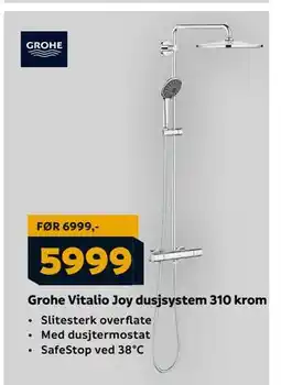 Megaflis Grohe Vitalio Joy dusjsystem 310 krom, NOK 5999 tilbud