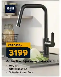 Megaflis Grohe Start kjøkkenarmatur sort, NOK 3199 tilbud
