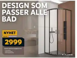 Megaflis Celeste Latina buet dusjhjørne sort, NOK 2999 tilbud