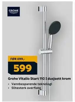 Megaflis Grohe Vitalio Start 110 I dusjsett krom, NOK 599 tilbud