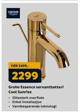 Megaflis Grohe Essence servantbatteri Cool Sunrise, NOK 2299 tilbud