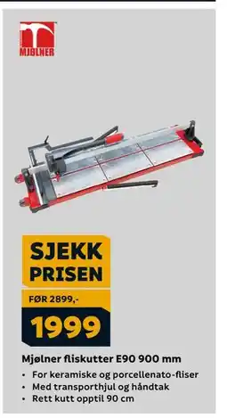 Megaflis Mjølner fliskutter E90 900 mm, NOK 1999 tilbud