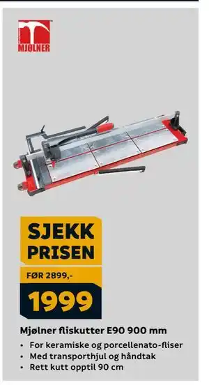 Megaflis Mjølner fliskutter E90 900 mm, NOK 1999 tilbud