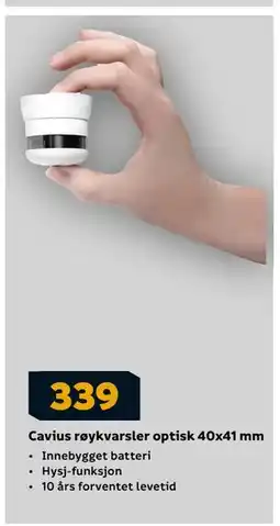 Megaflis Cavius røykvarsler optisk 40x41 mm, NOK 339 tilbud