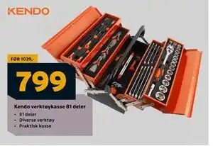 Megaflis Kendo verktøykasse 81 deler, NOK 799 tilbud