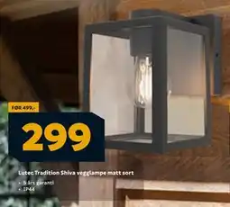Megaflis Lutec Tradition Shiva vegglampe matt sort, NOK 299 tilbud