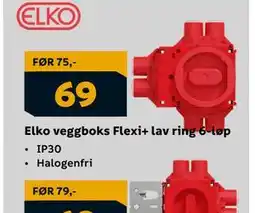 Megaflis Elko veggboks Flexi+ lav ring 6-løp, NOK 69 tilbud