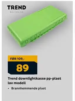 Megaflis Trend downlightkasse pp-plast lav modell, NOK 89 tilbud
