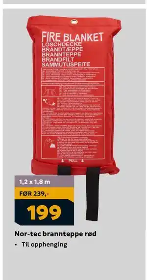 Megaflis Nor-tec brannteppe rød, NOK 199 tilbud
