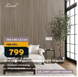 Megaflis Lind akustikk spileelement Søgne 14 spiler, NOK 799 tilbud