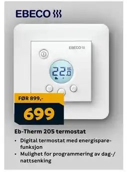 Megaflis Eb-Therm 205 termostat, NOK 699 tilbud