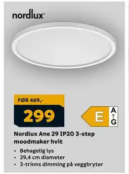 Megaflis Nordlux Ane 29 IP20 3-step moodmaker hvit, NOK 299 tilbud