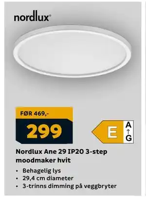 Megaflis Nordlux Ane 29 IP20 3-step moodmaker hvit, NOK 299 tilbud