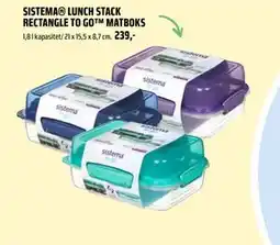 Coop Obs SISTEMA LUNCH STACK RECTANGLE TO GO MATBOKS, NOK 239 tilbud