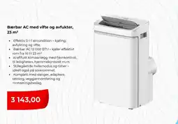 Clas Ohlson Bærbar AC med vifte og avfukter, • Effektiv 3-i-1 aircondition - kjøling, tilbud