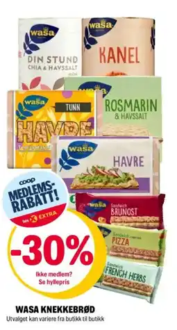 Coop Extra WASA KNEKKEBRØD tilbud