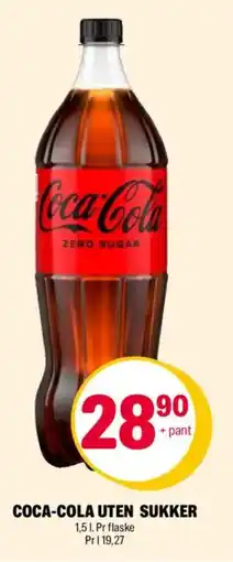 Coop Extra COCA-COLA UTEN SUKKER tilbud