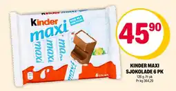 Coop Extra KINDER MAXI SJOKOLADE 6 PK tilbud