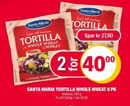 Coop Extra SANTA MARIA TORTILLA WHOLE WHEAT 8 PK tilbud